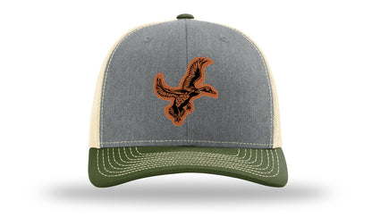 Duck Leather Patch Richardson 112 Hat-Heather Grey / Birch / Army Olive