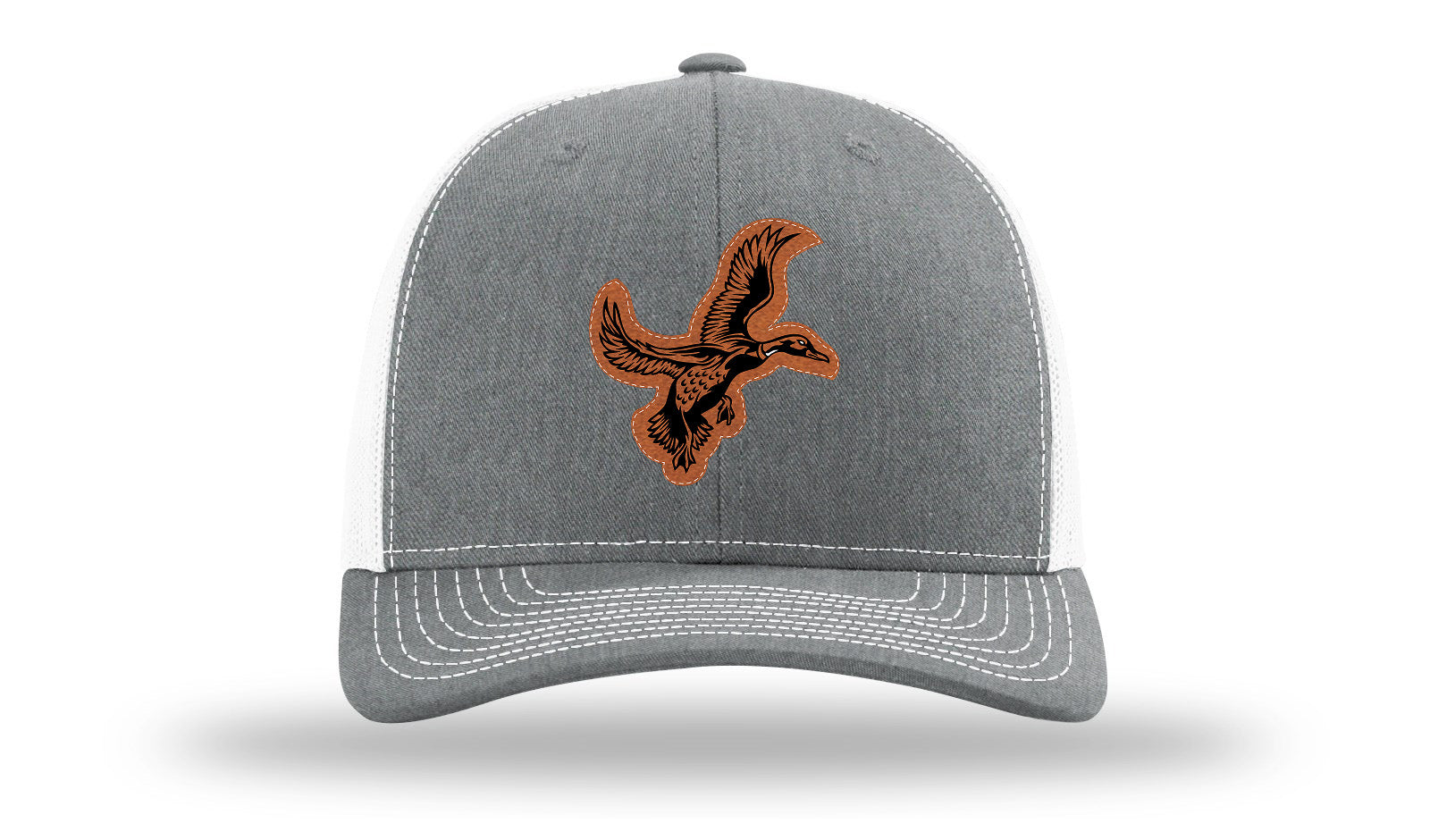 Duck Leather Patch Richardson 112 Hat-Heather Grey / White