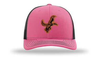 Duck Leather Patch Richardson 112 Hat-Hot Pink / Black