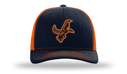 Duck Leather Patch Richardson 112 Hat-Navy / Orange