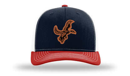 Duck Leather Patch Richardson 112 Hat-Navy / White / Red