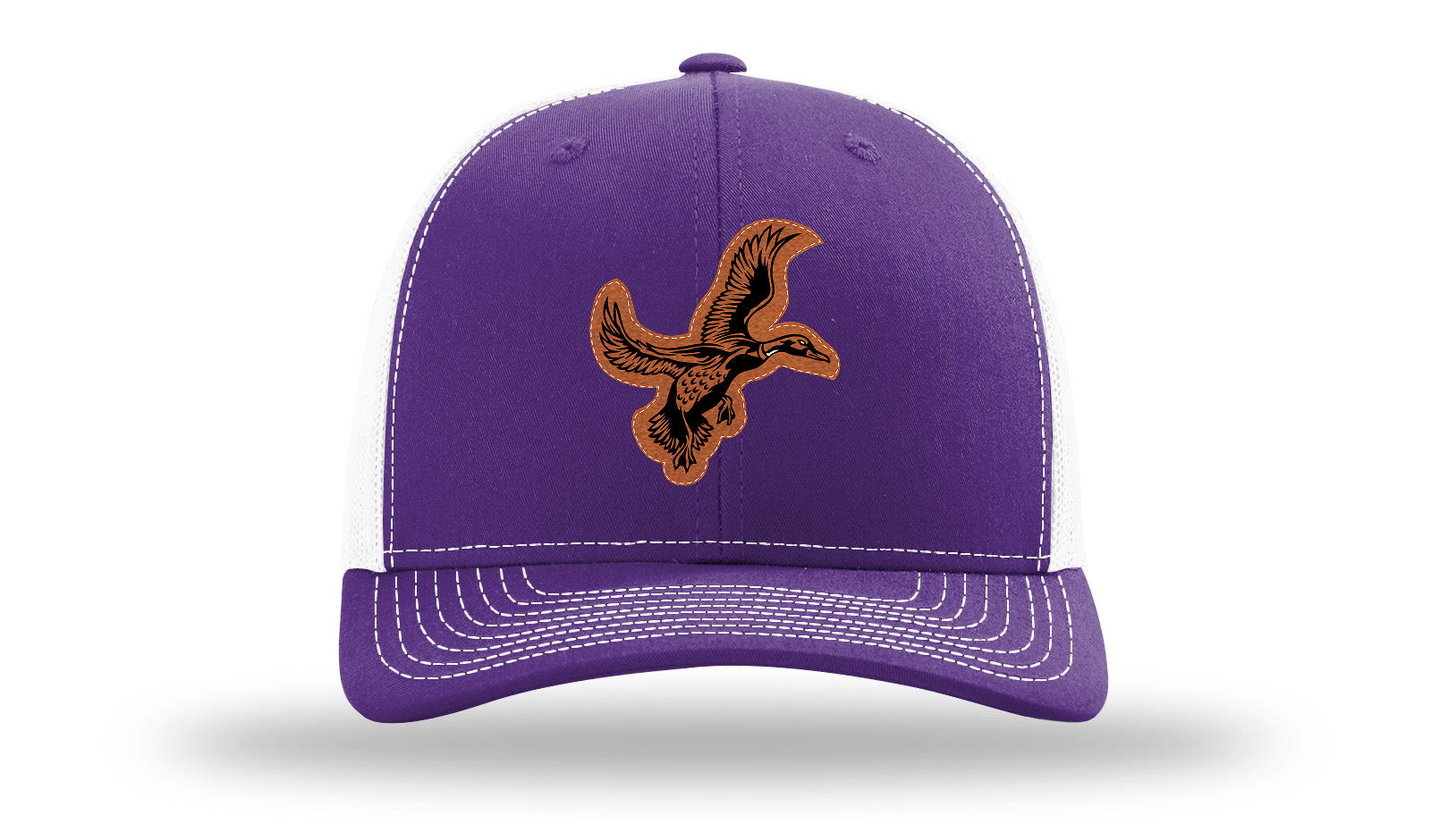 Duck Leather Patch Richardson 112 Hat-Purple / White
