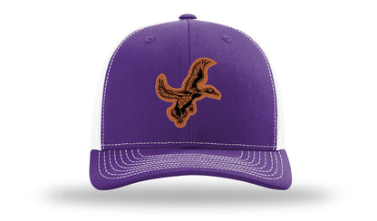Duck Leather Patch Richardson 112 Hat-Purple / White