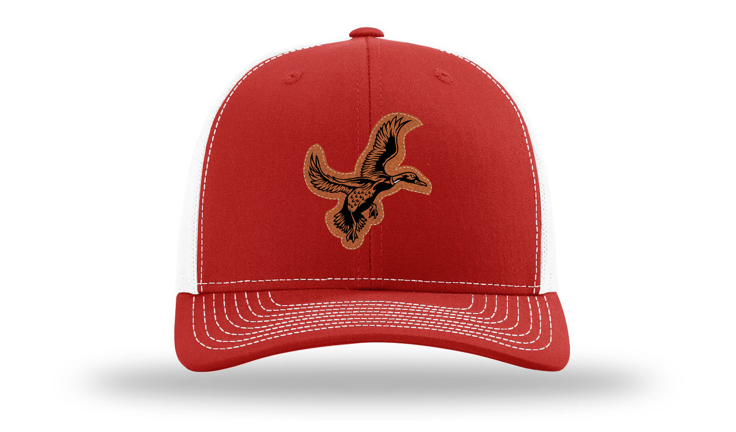 Duck Leather Patch Richardson 112 Hat-Red / White