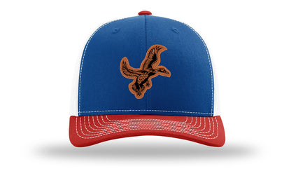 Duck Leather Patch Richardson 112 Hat-Royal / White / Red