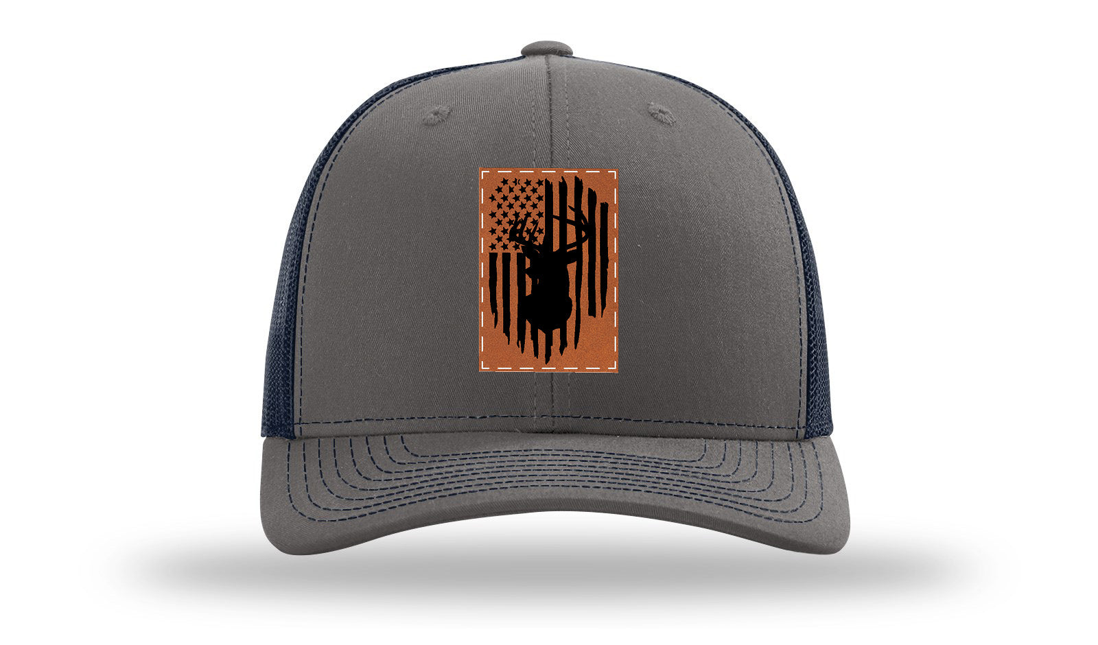 Buck Flag Leather Patch Richardson 112 Hat-Charcoal / Navy