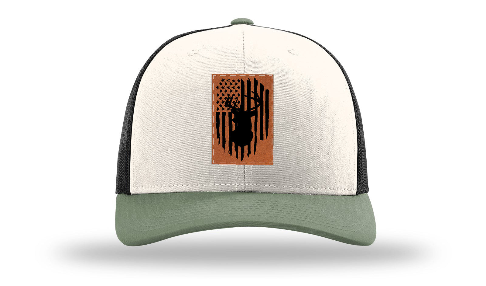 Buck Flag Leather Patch Richardson 112 Hat-Cream / Black / Loden