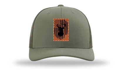 Buck Flag Leather Patch Richardson 112 Hat-Loden
