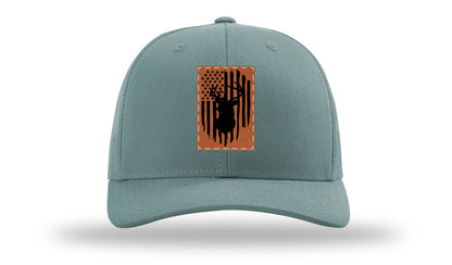 Buck Flag Leather Patch Richardson 112 Hat-Smoke Blue