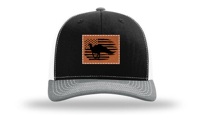 Turkey Flag Leather Patch Richardson 112 Hat-Black / White / Heather Grey