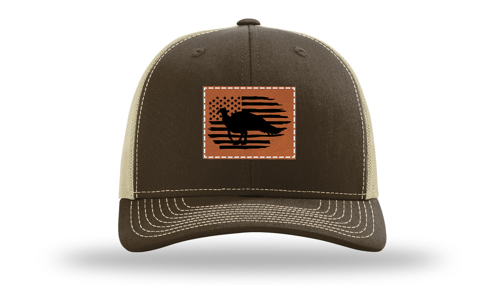 Turkey Flag Leather Patch Richardson 112 Hat-Brown / Khaki