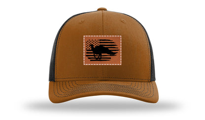 Turkey Flag Leather Patch Richardson 112 Hat-Caramel / Black