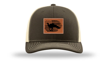 Turkey Flag Leather Patch Richardson 112 Hat-Chocolate Chip/  Birch
