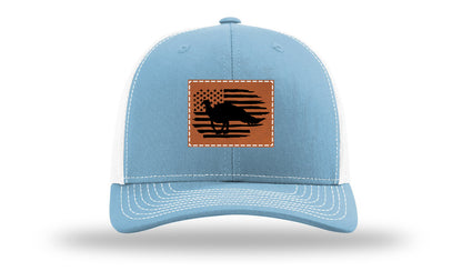 Turkey Flag Leather Patch Richardson 112 Hat-Columbia Blue / White