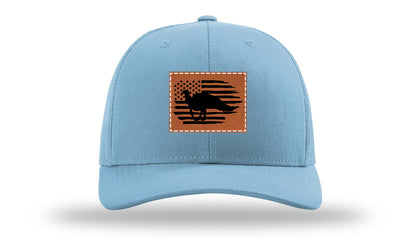Turkey Flag Leather Patch Richardson 112 Hat-Columbia Blue