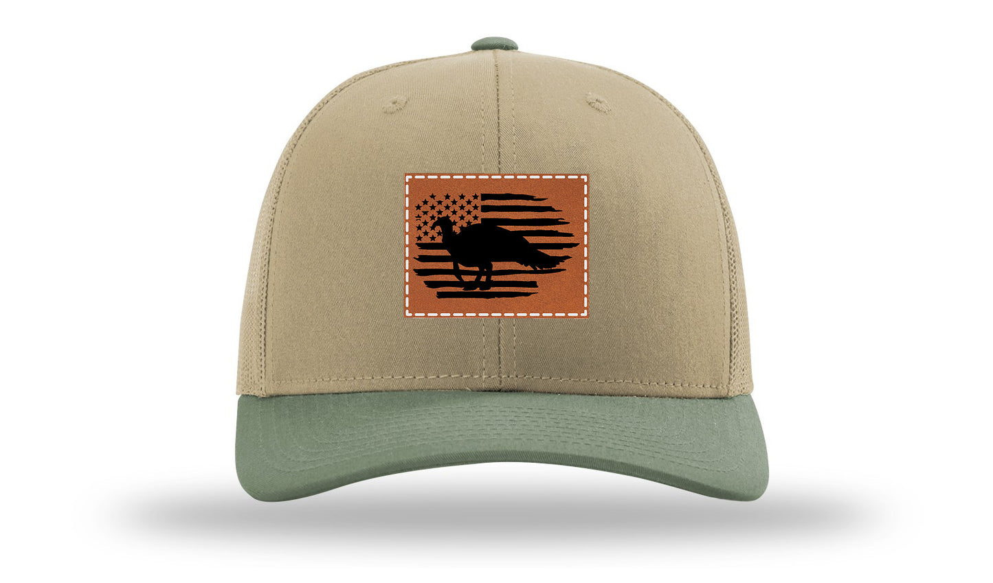 Turkey Flag Leather Patch Richardson 112 Hat-Khaki / Loden - CMB