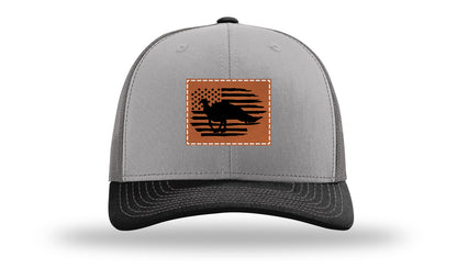 Turkey Flag Leather Patch Richardson 112 Hat-Grey / Charcoal / Black
