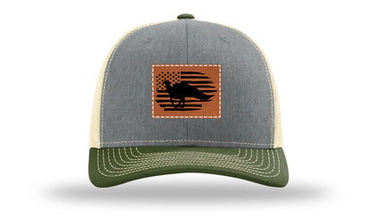 Turkey Flag Leather Patch Richardson 112 Hat-Heather Grey / Birch / Army Olive