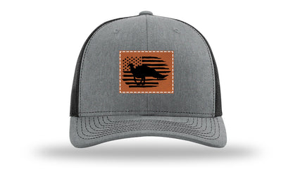 Turkey Flag Leather Patch Richardson 112 Hat-Heather Grey / Black