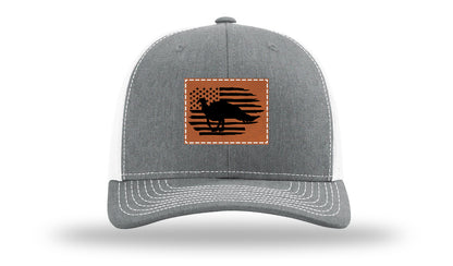 Turkey Flag Leather Patch Richardson 112 Hat-Heather Grey / White