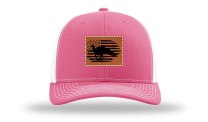 Turkey Flag Leather Patch Richardson 112 Hat-Hot Pink / White