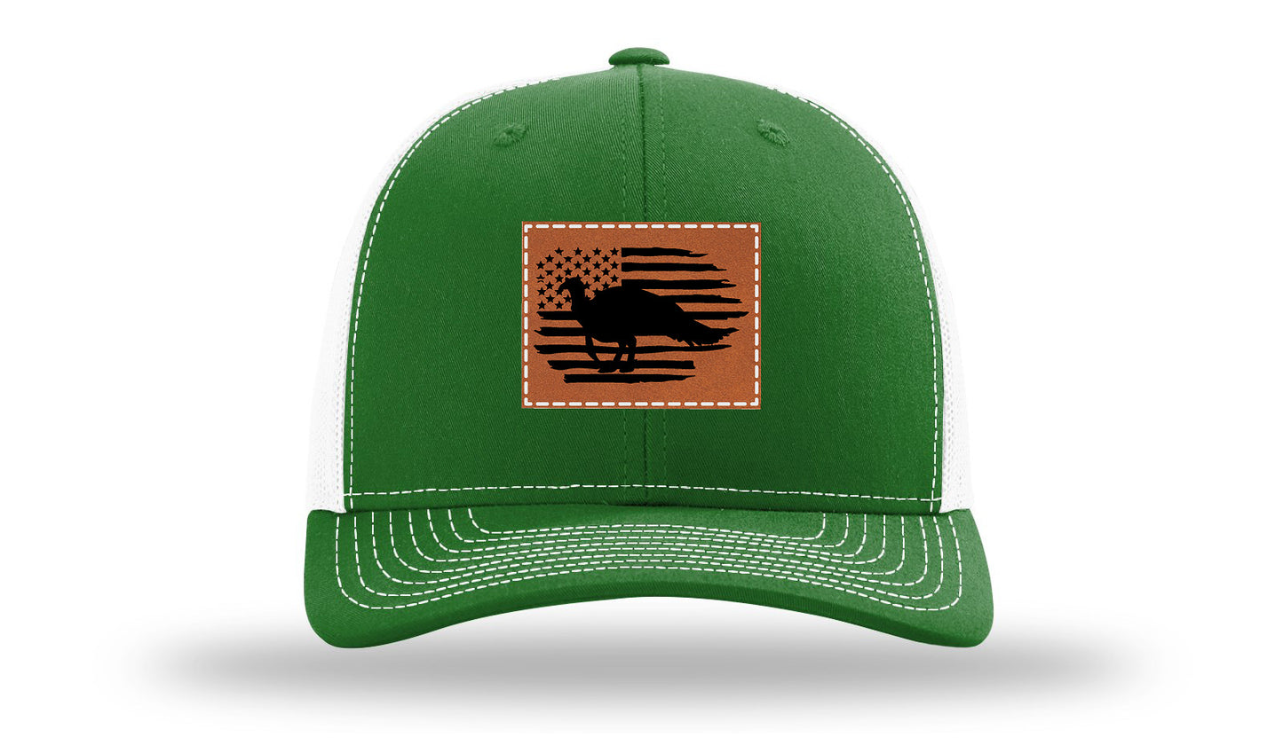 Turkey Flag Leather Patch Richardson 112 Hat-Kelly / White