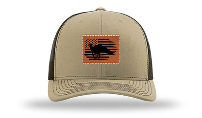 Turkey Flag Leather Patch Richardson 112 Hat-Khaki / Coffee