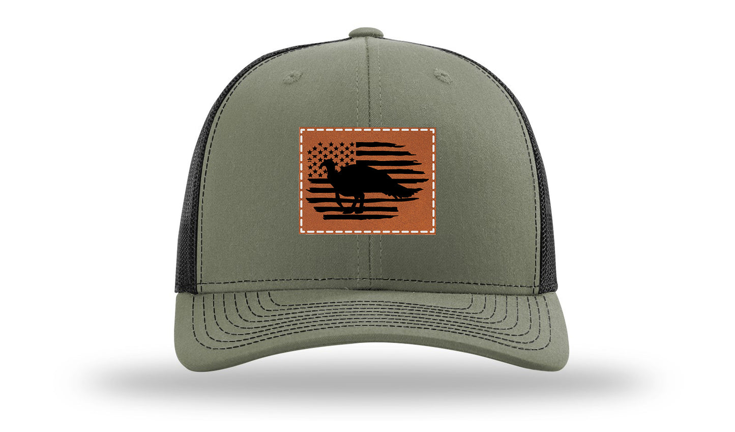 Turkey Flag Leather Patch Richardson 112 Hat-Loden / Black