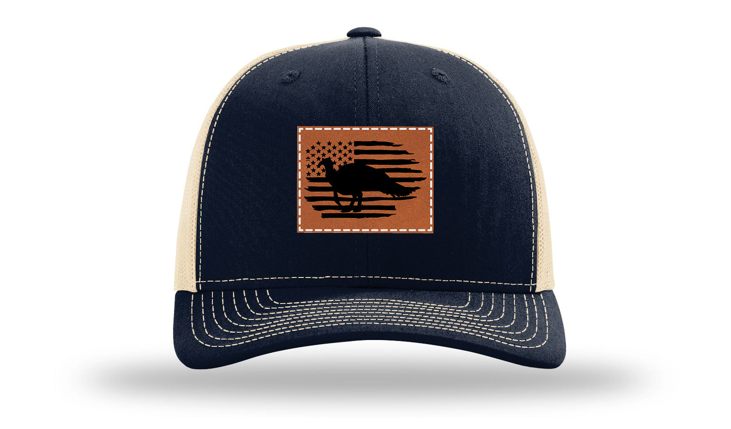 Turkey Flag Leather Patch Richardson 112 Hat-Navy /  Khaki
