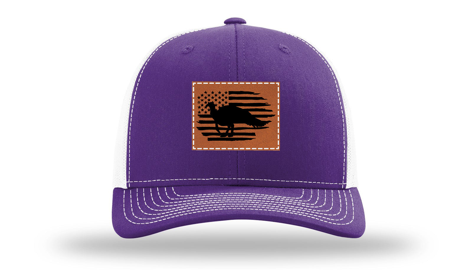 Turkey Flag Leather Patch Richardson 112 Hat-Purple / White