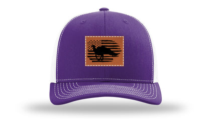 Turkey Flag Leather Patch Richardson 112 Hat-Purple / White