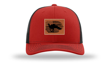 Turkey Flag Leather Patch Richardson 112 Hat-Red / Black