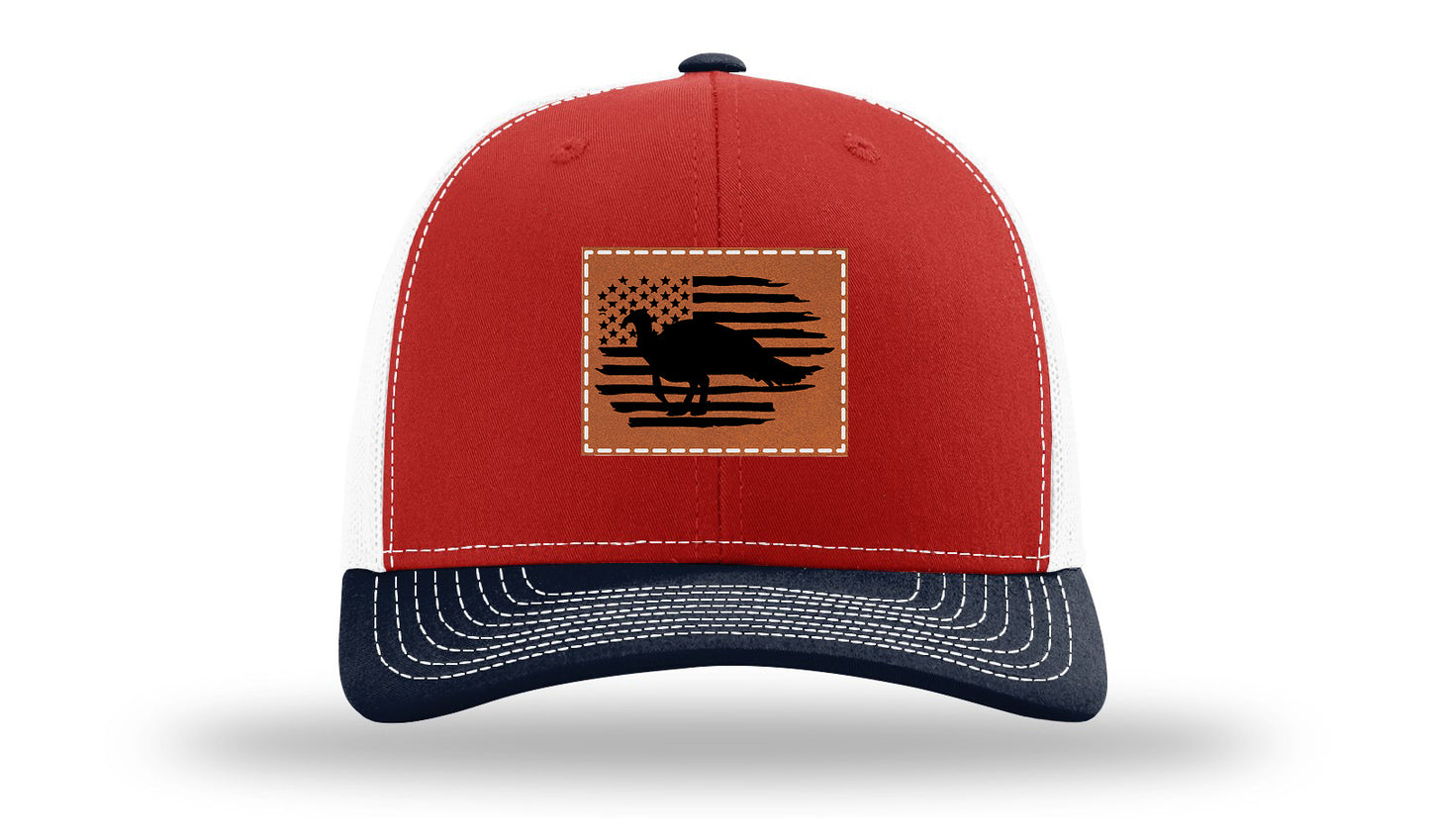 Turkey Flag Leather Patch Richardson 112 Hat-Red / White / Navy