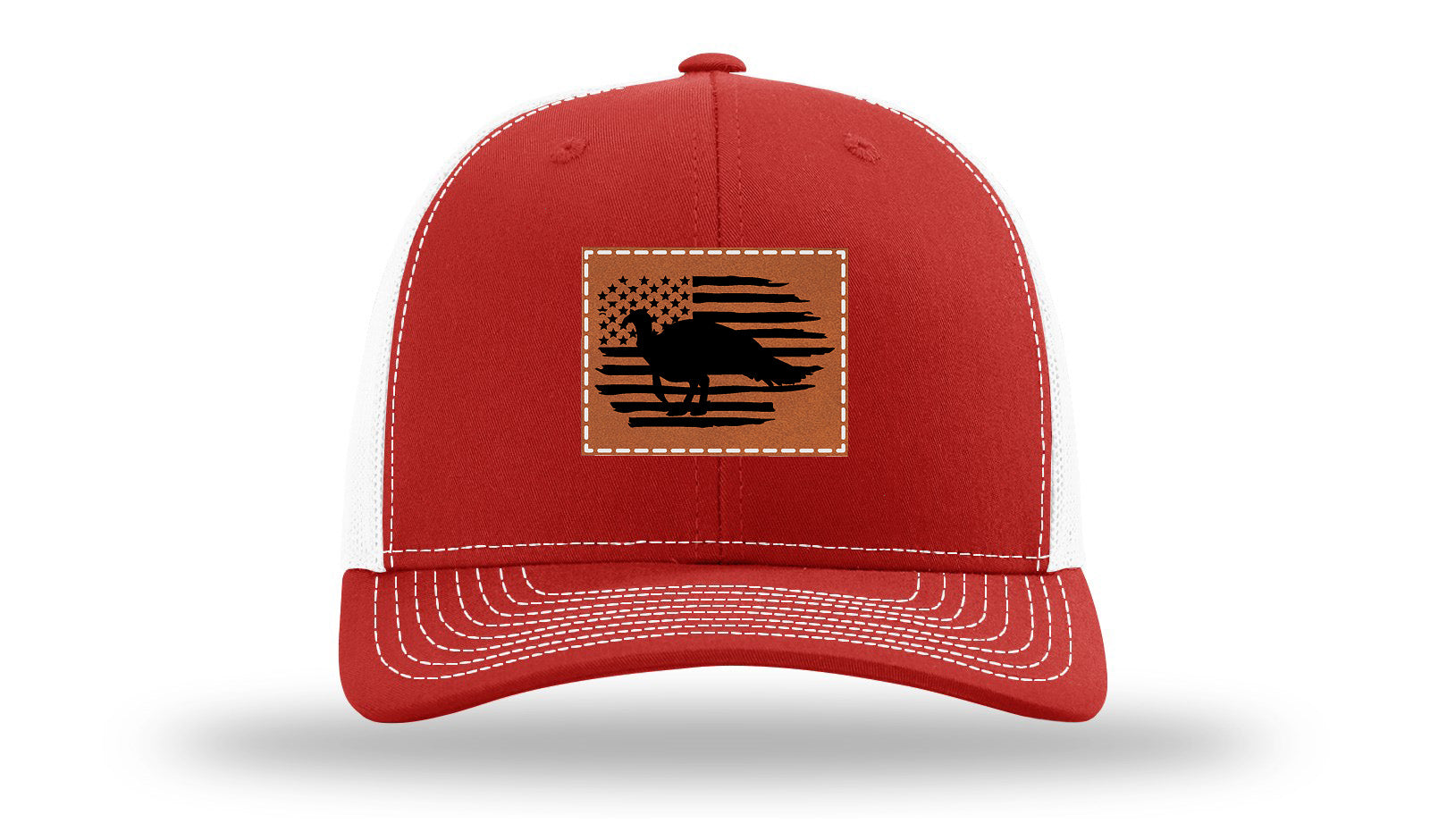 Turkey Flag Leather Patch Richardson 112 Hat-Red / White
