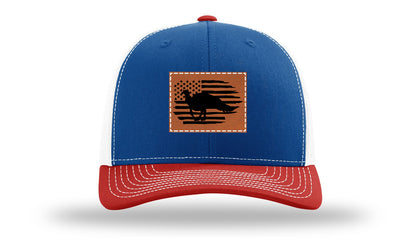 Turkey Flag Leather Patch Richardson 112 Hat-Royal / White / Red