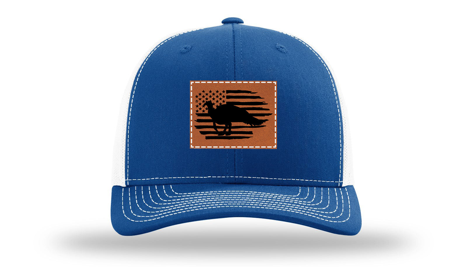 Turkey Flag Leather Patch Richardson 112 Hat-Royal / White