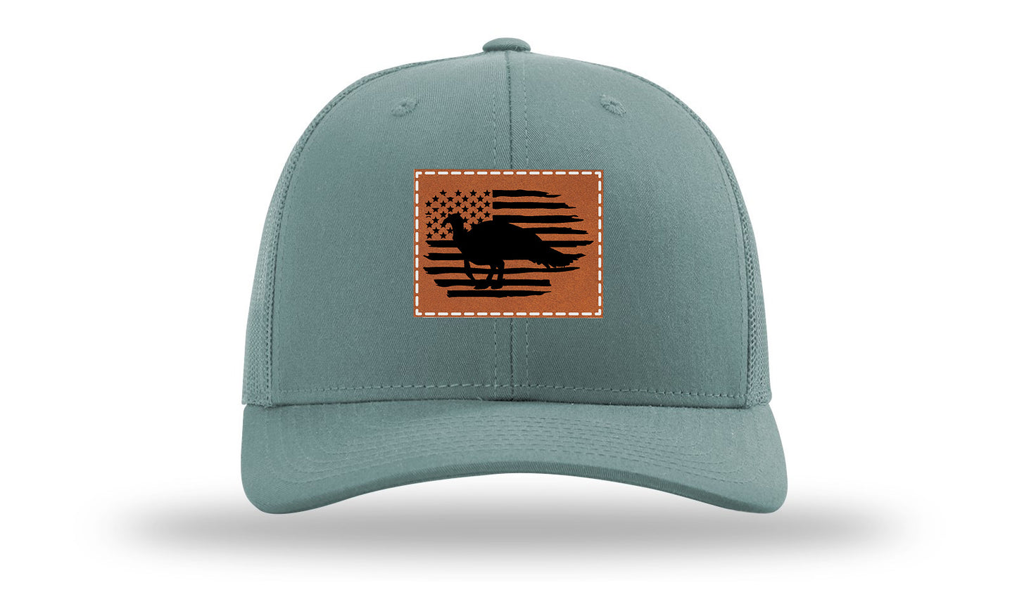 Turkey Flag Leather Patch Richardson 112 Hat-Smoke Blue