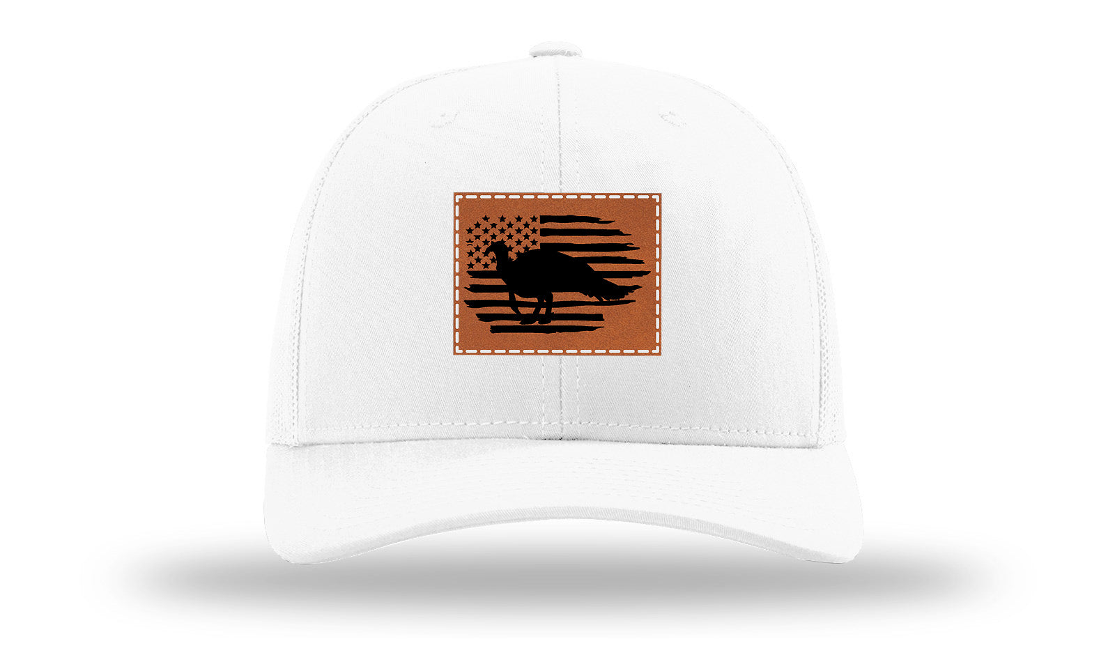 Turkey Flag Leather Patch Richardson 112 Hat-White