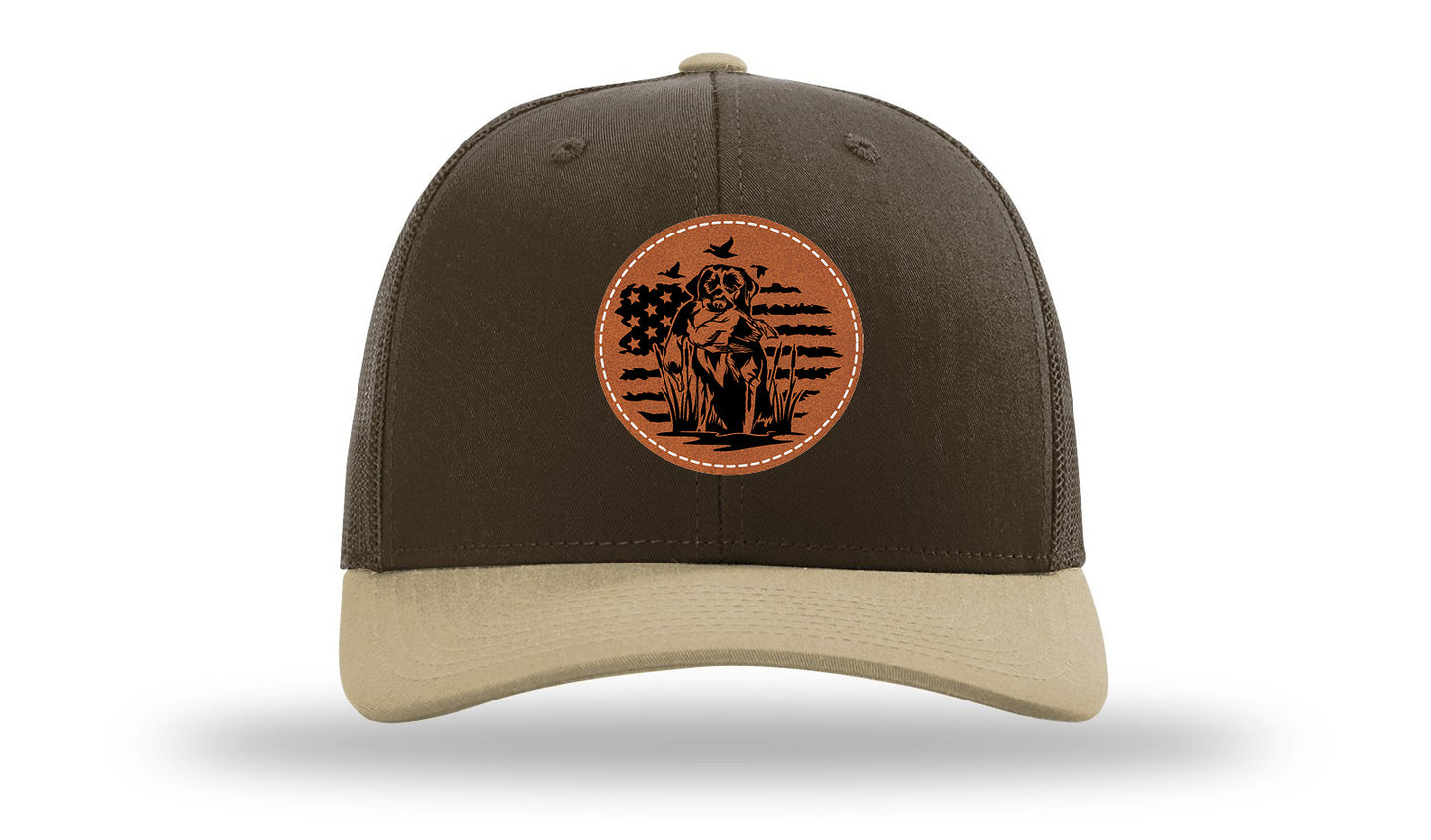 Retriever With Duck Leather Patch Richardson 112 Hat-Brown / Khaki - CMB