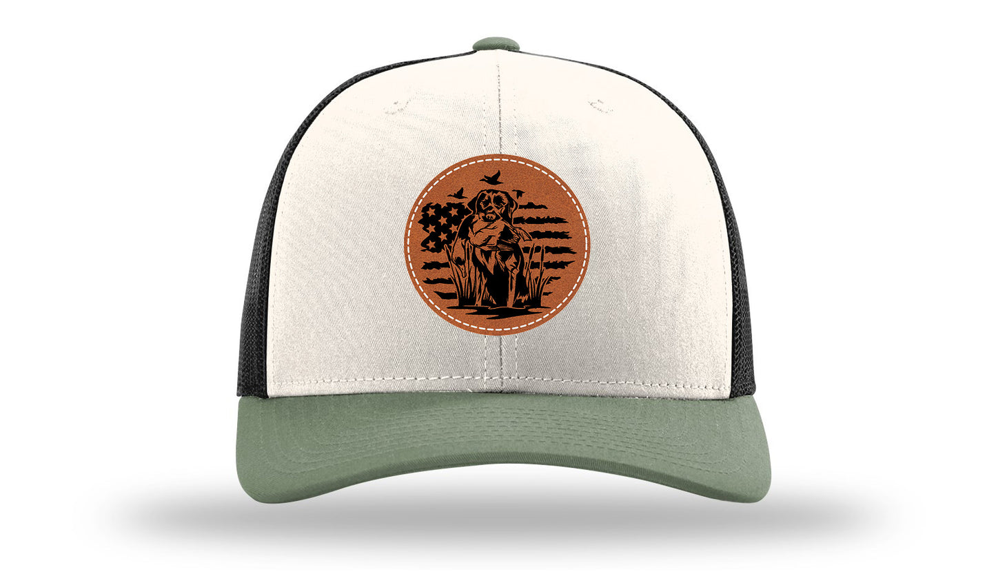 Retriever With Duck Leather Patch Richardson 112 Hat-Cream / Black / Loden