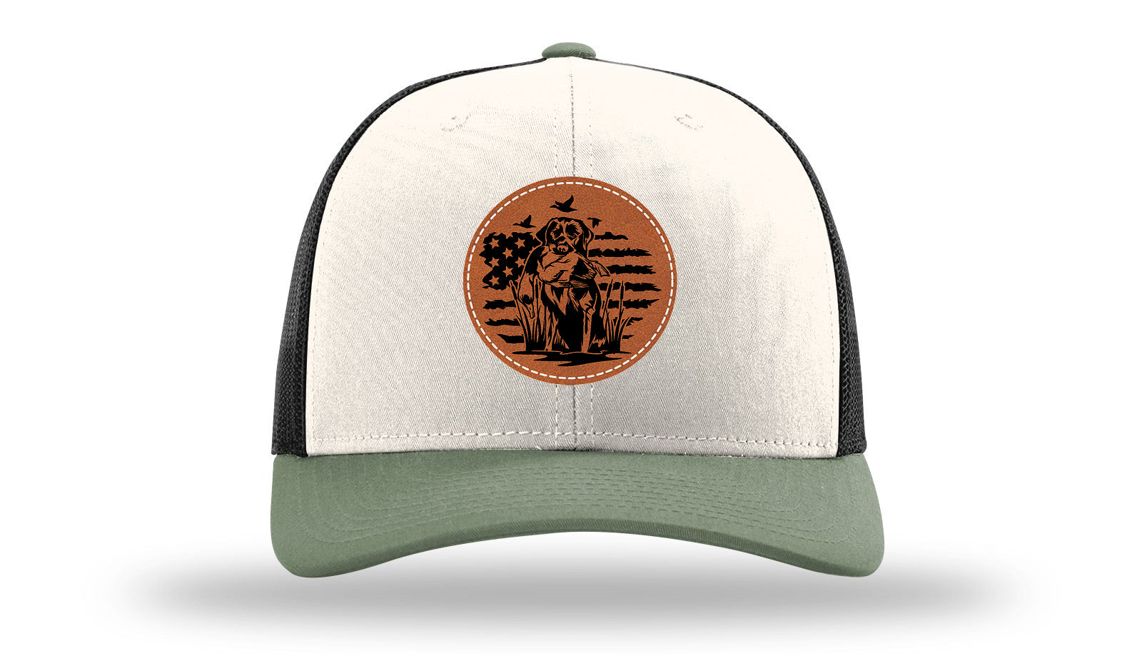 Retriever With Duck Leather Patch Richardson 112 Hat-Cream / Black / Loden