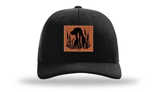 Retriever In Cattails Leather Patch Richardson 112 Hat-Black