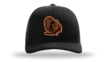 Turkey Strut Leather Patch Richardson 112 Hat-Black