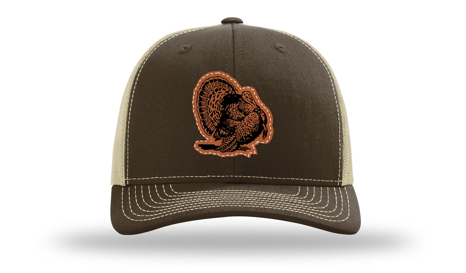 Turkey Strut Leather Patch Richardson 112 Hat-Brown / Khaki