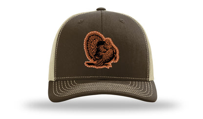 Turkey Strut Leather Patch Richardson 112 Hat-Brown / Khaki