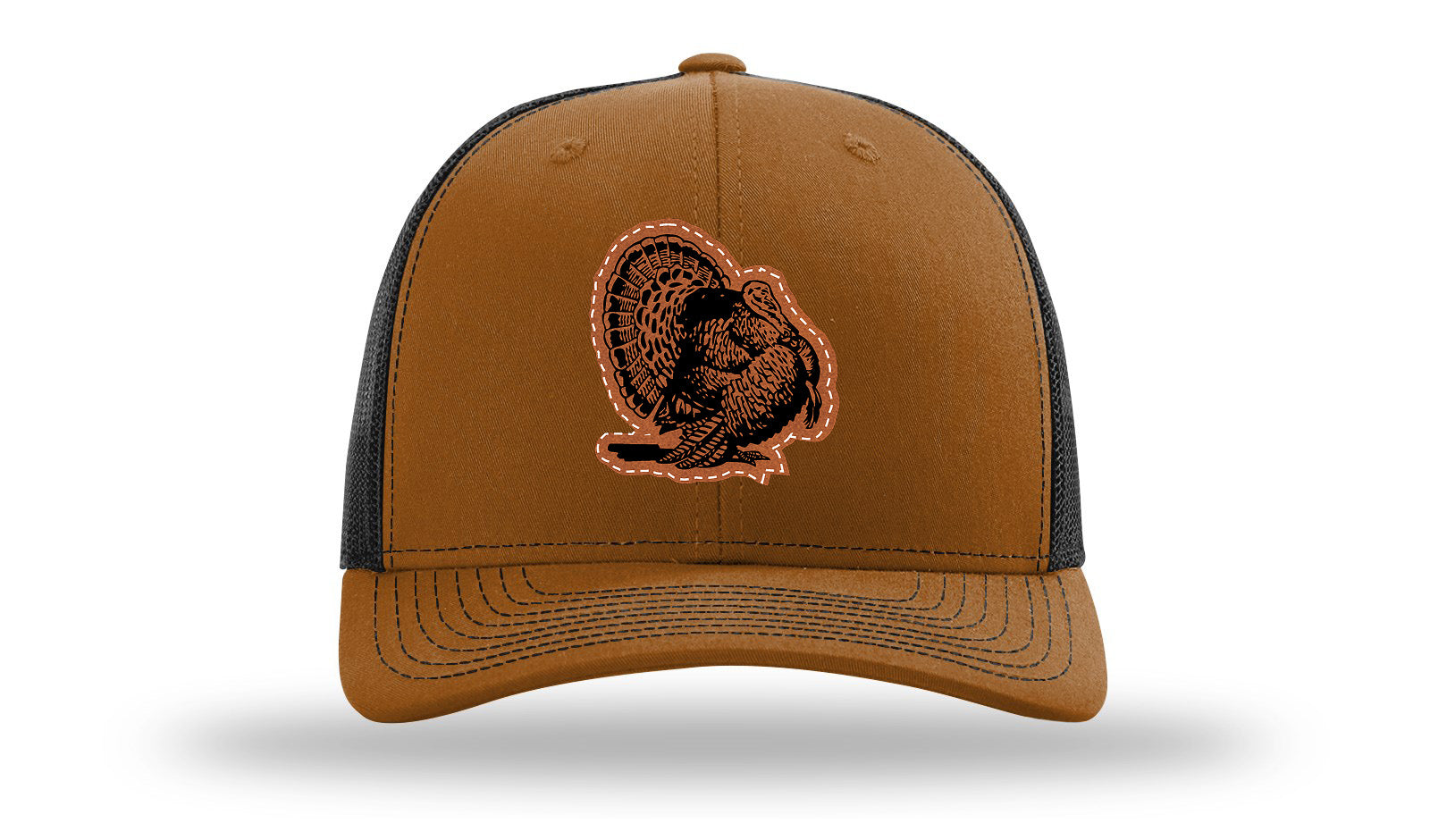 Turkey Strut Leather Patch Richardson 112 Hat-Caramel / Black
