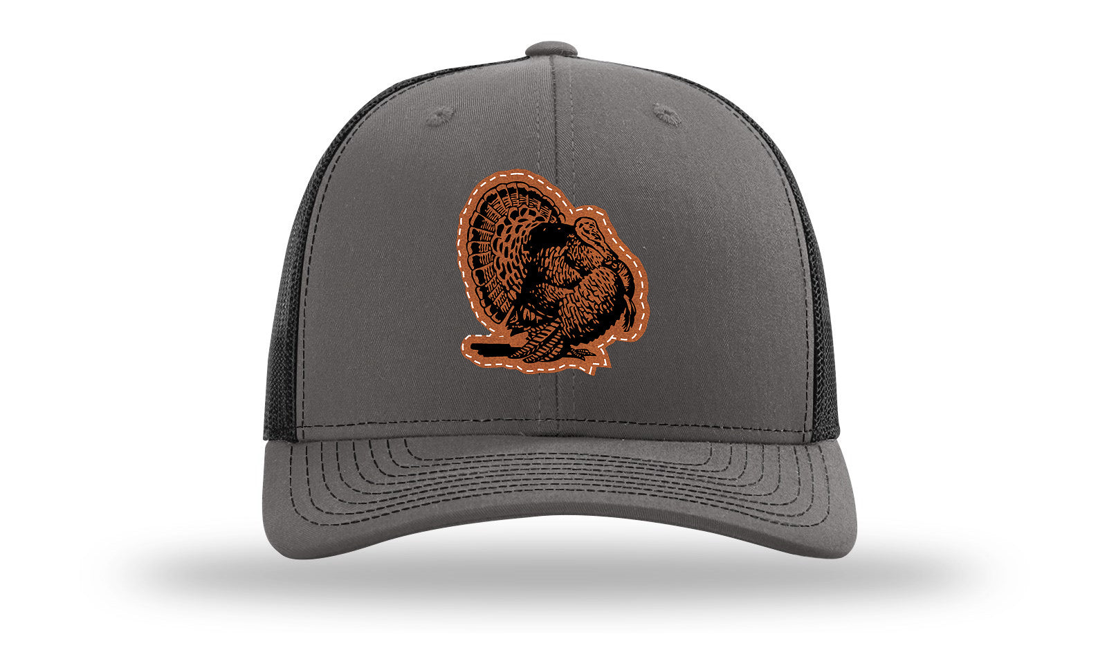 Turkey Strut Leather Patch Richardson 112 Hat-Charcoal / Black