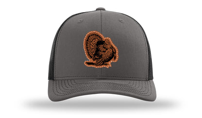 Turkey Strut Leather Patch Richardson 112 Hat-Charcoal / Black