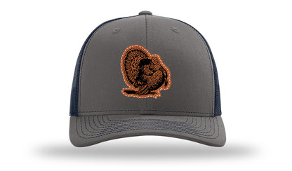 Turkey Strut Leather Patch Richardson 112 Hat-Charcoal / Navy