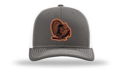 Turkey Strut Leather Patch Richardson 112 Hat-Charcoal / White